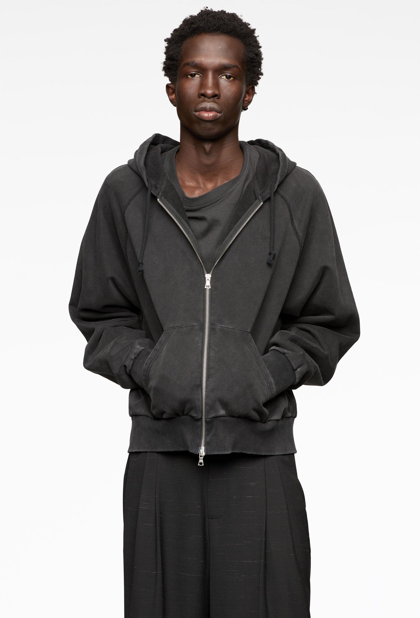 Vintage Black Zip Hoodie
