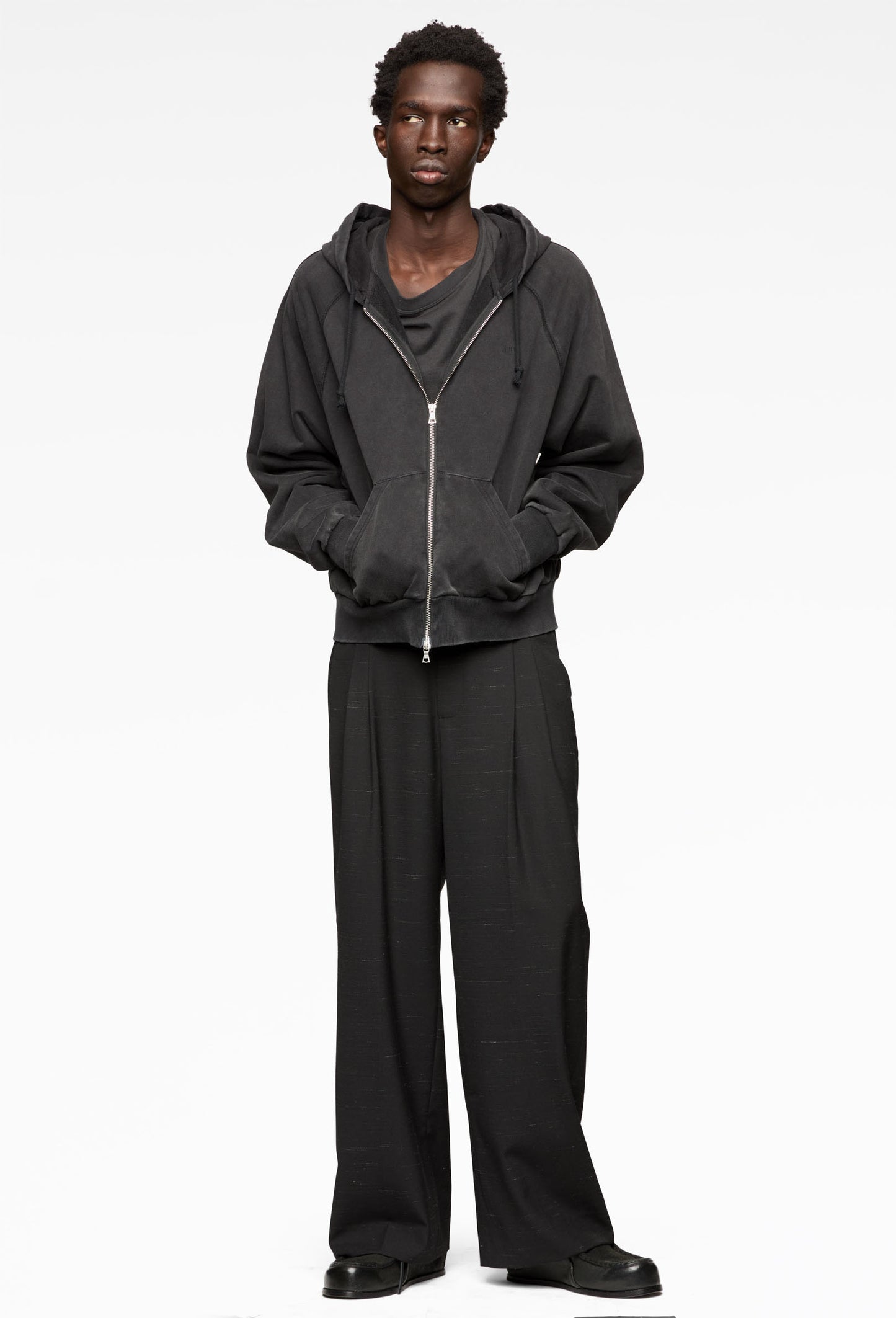 Vintage Black Zip Hoodie