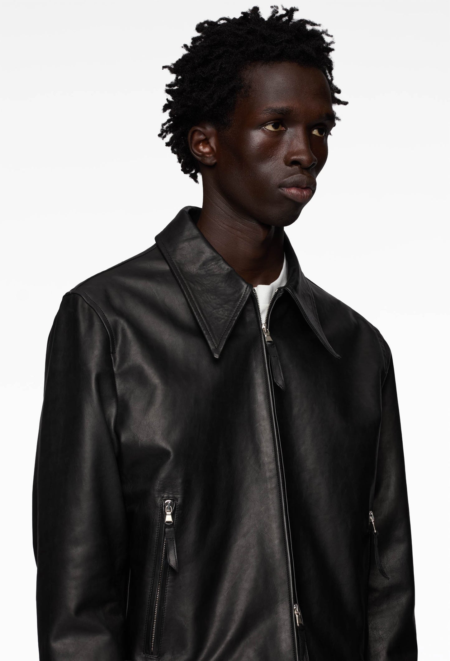 Black Café Racer Leather Jacket