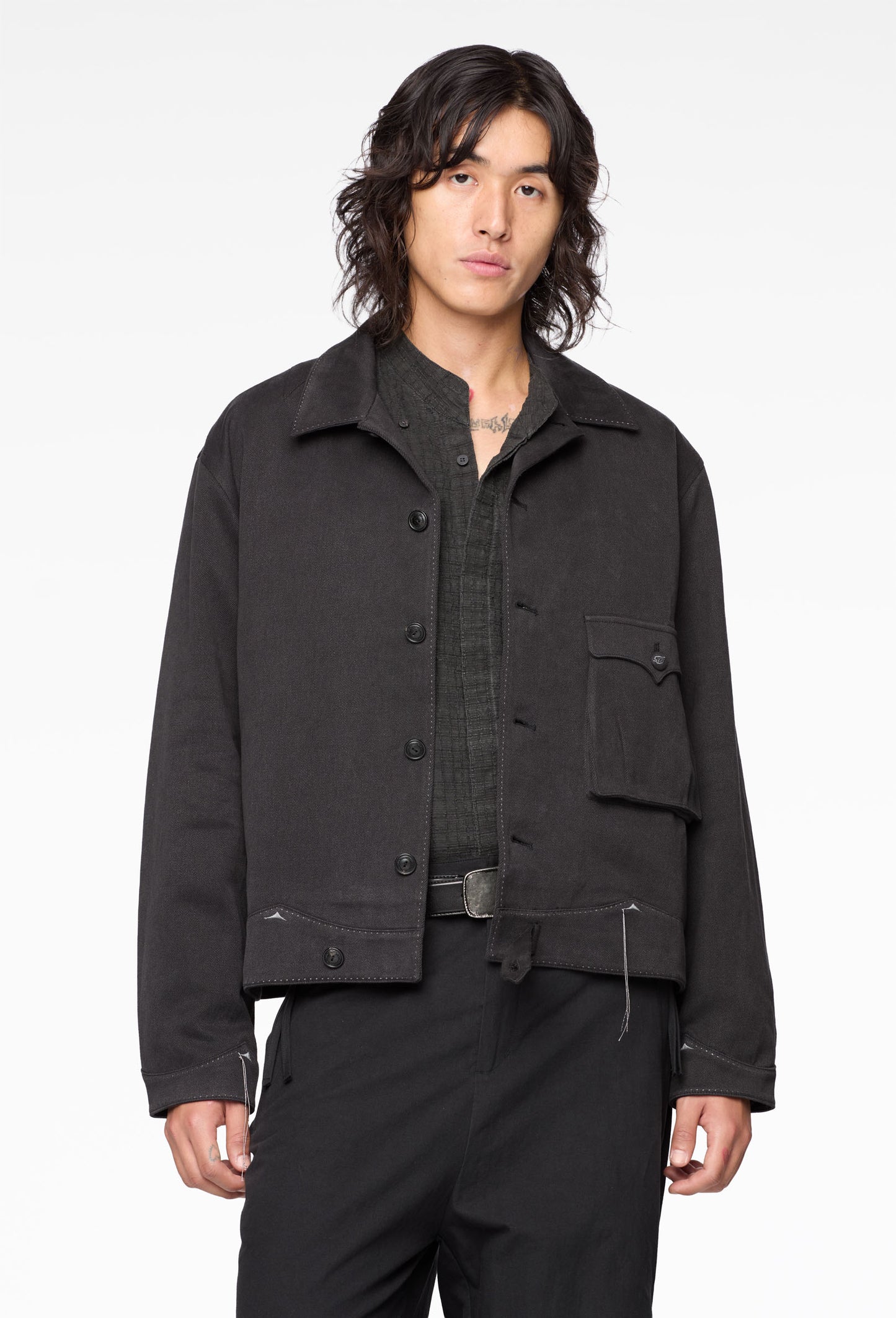 Aged Black Cyclist Jacket