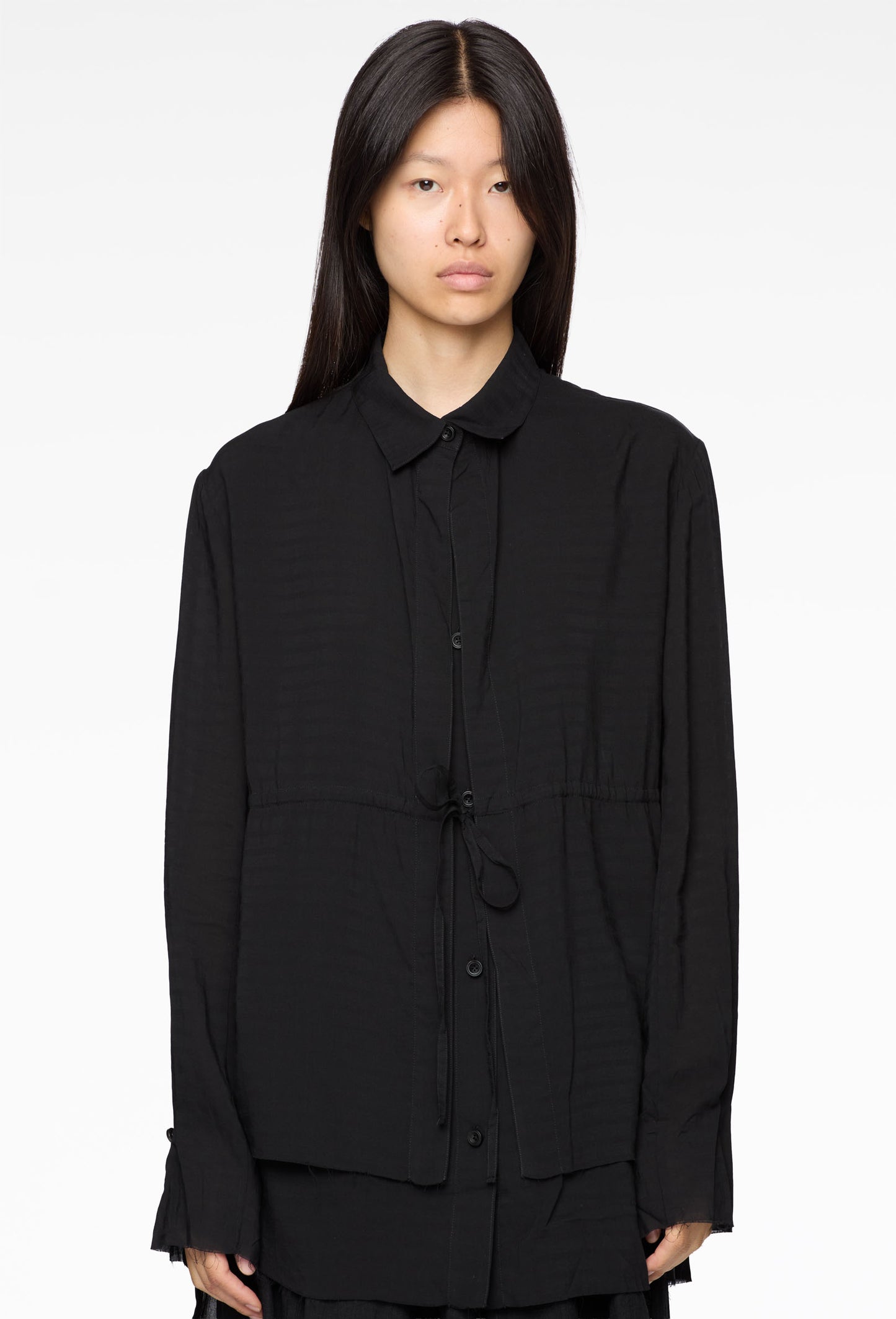 Drawstring Layer Shirt