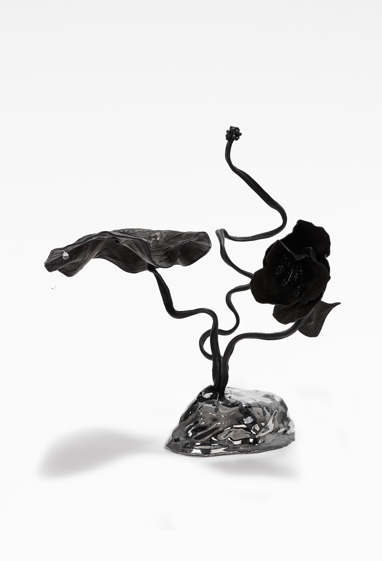 Leather Flower Set with Water Drops