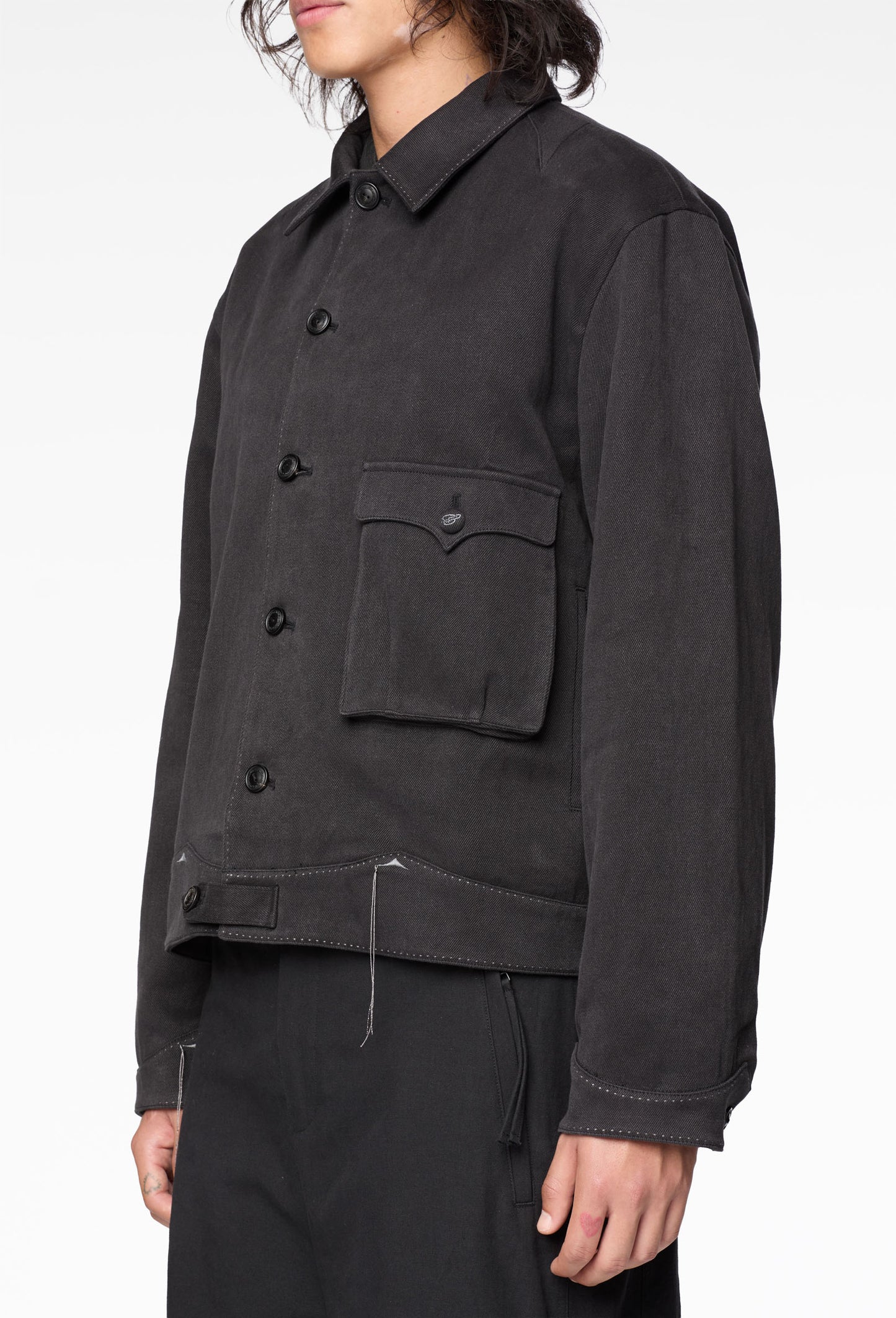 Aged Black Cyclist Jacket