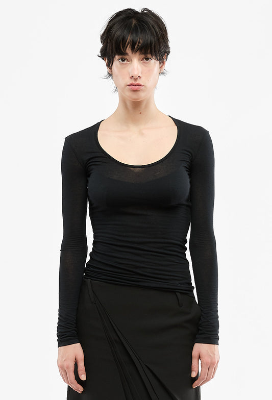 Black Round Neckline Top