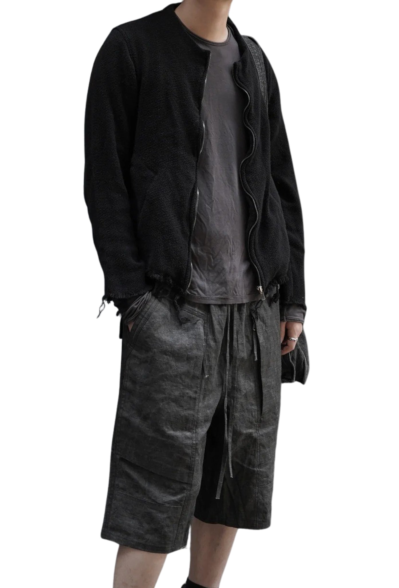 Black Front Neck Jacket