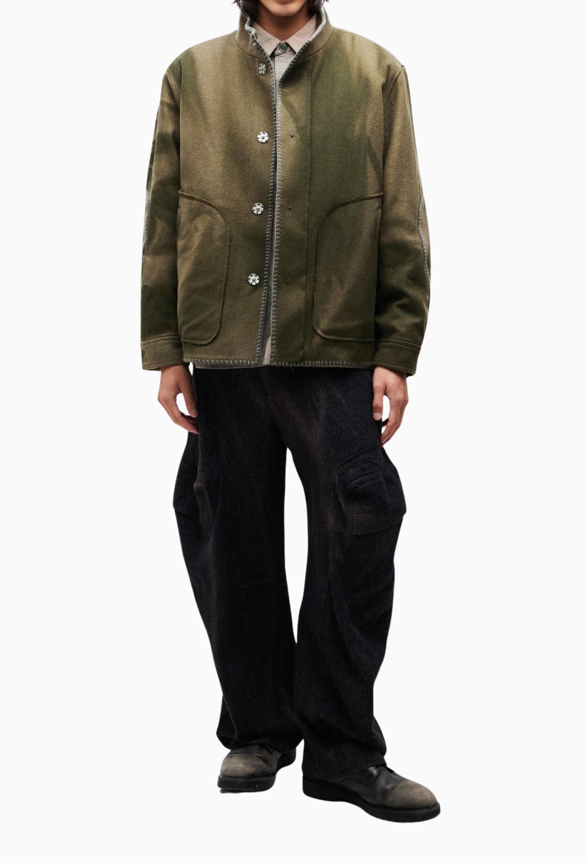 Green Sun-Bleached Blanket Jacket