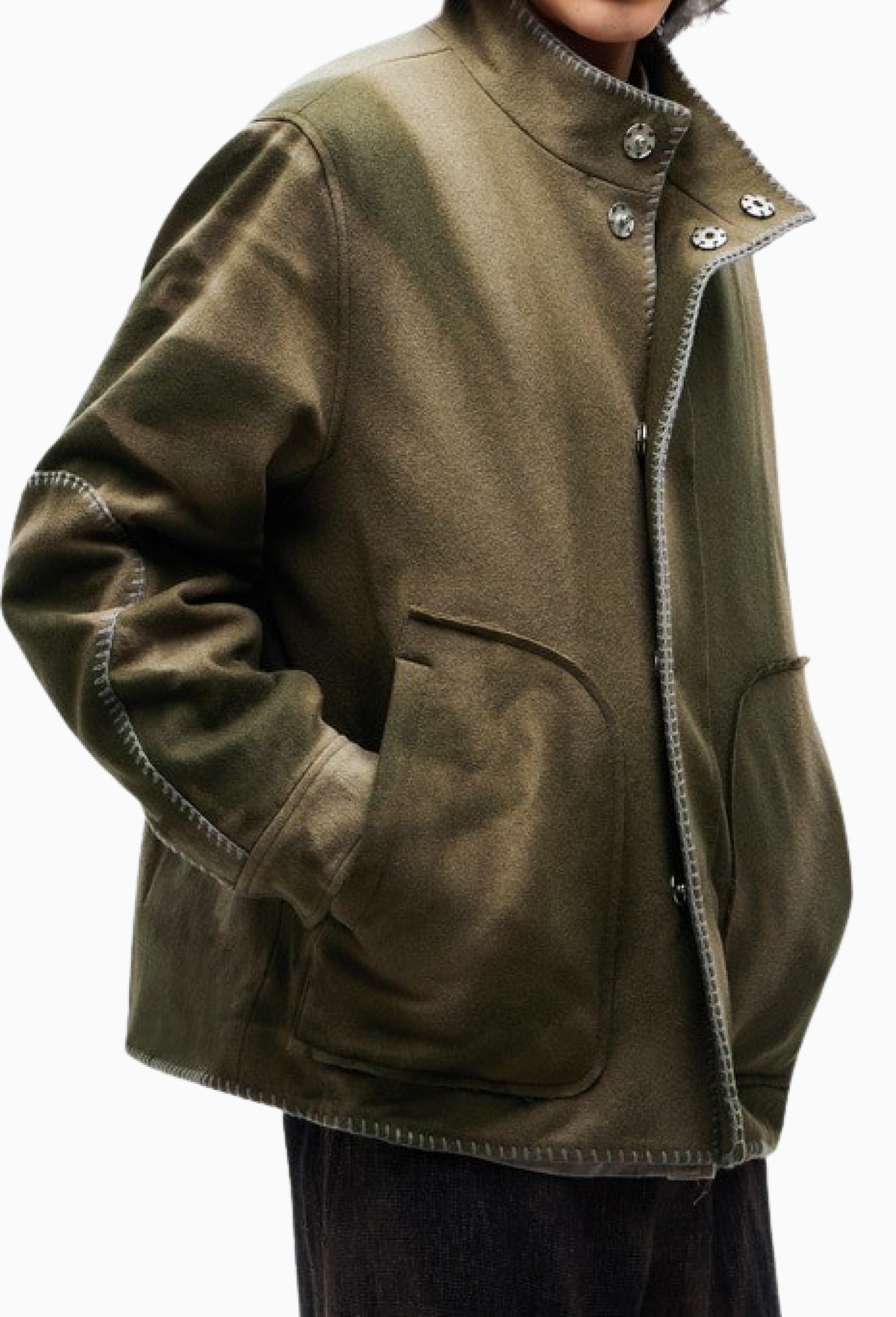 Green Sun-Bleached Blanket Jacket