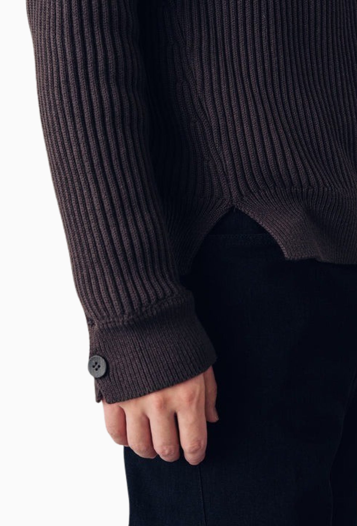 Brown Cotton/Yak Barrett Ribbed Sweater