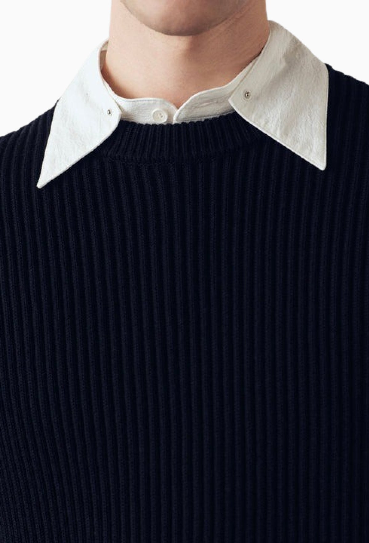 Black Cotton/Yak Barrett Ribbed Sweater