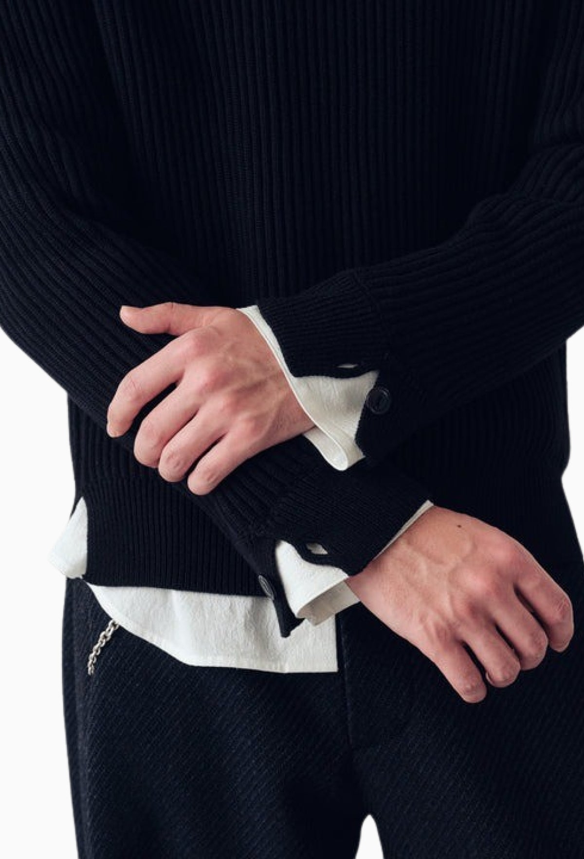 Black Cotton/Yak Barrett Ribbed Sweater