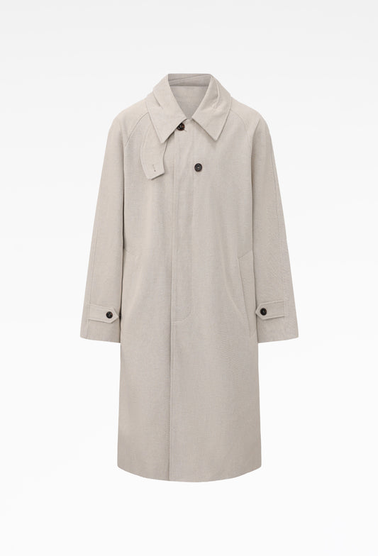 Egg Shell Deconstructed Intertwined Collar Coat