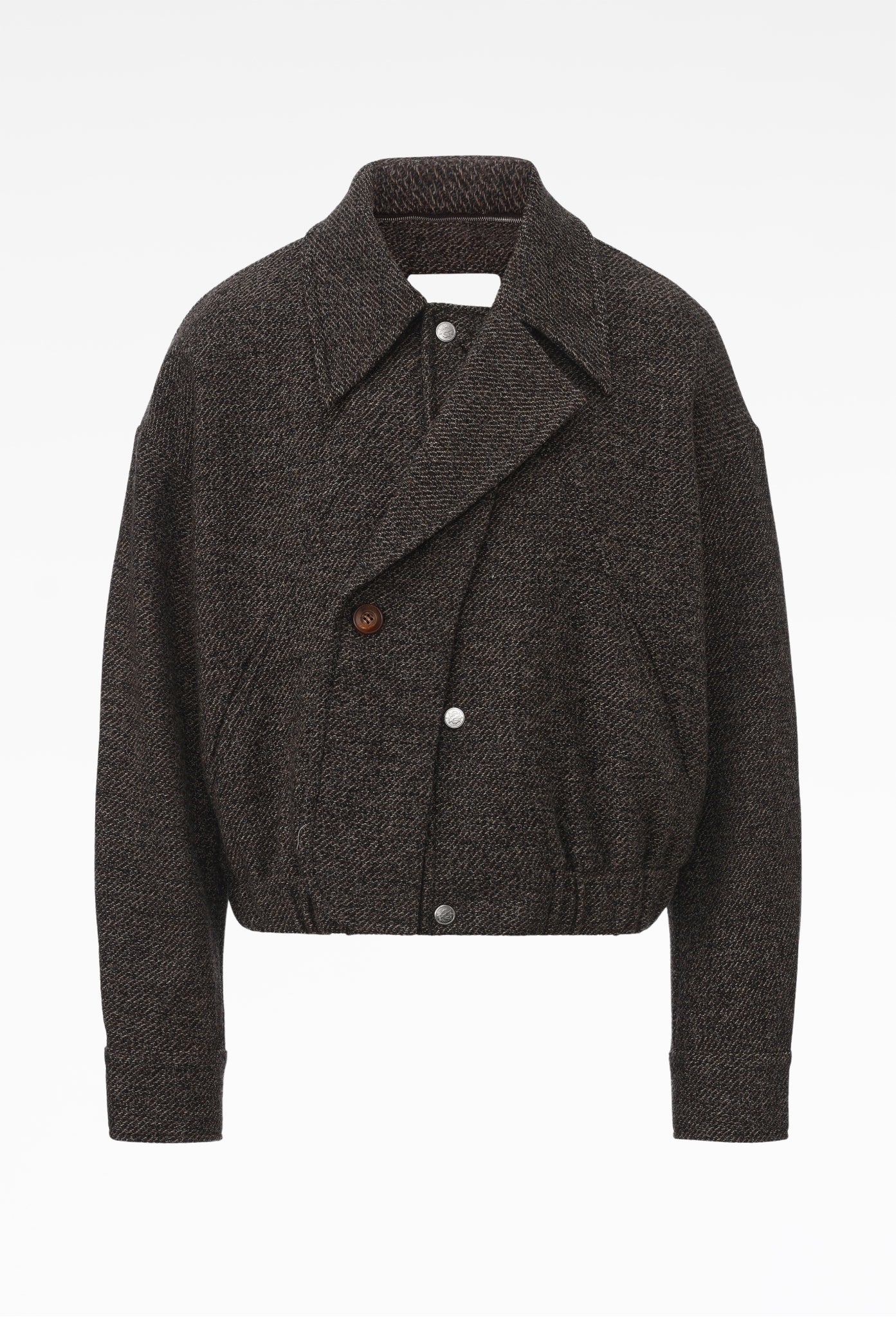 Stone Brown Deconstructed Detachable Lapel Jacket