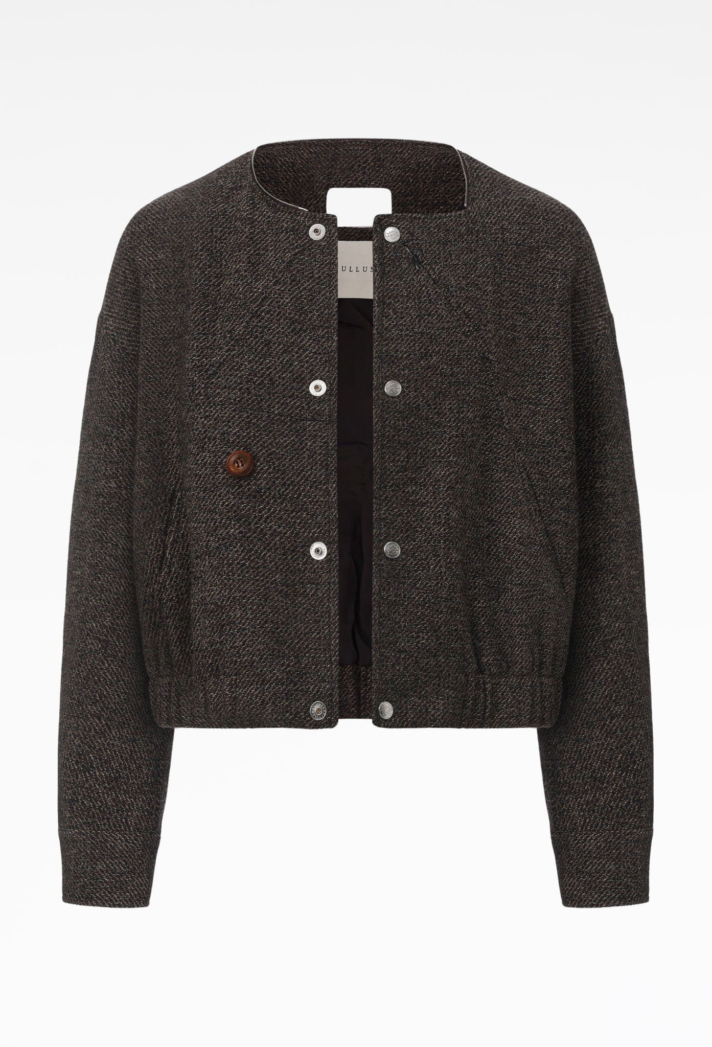 Stone Brown Deconstructed Detachable Lapel Jacket