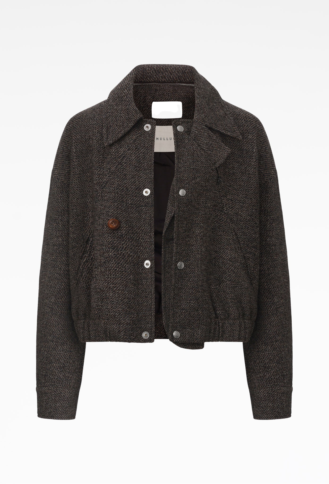 Stone Brown Deconstructed Detachable Lapel Jacket