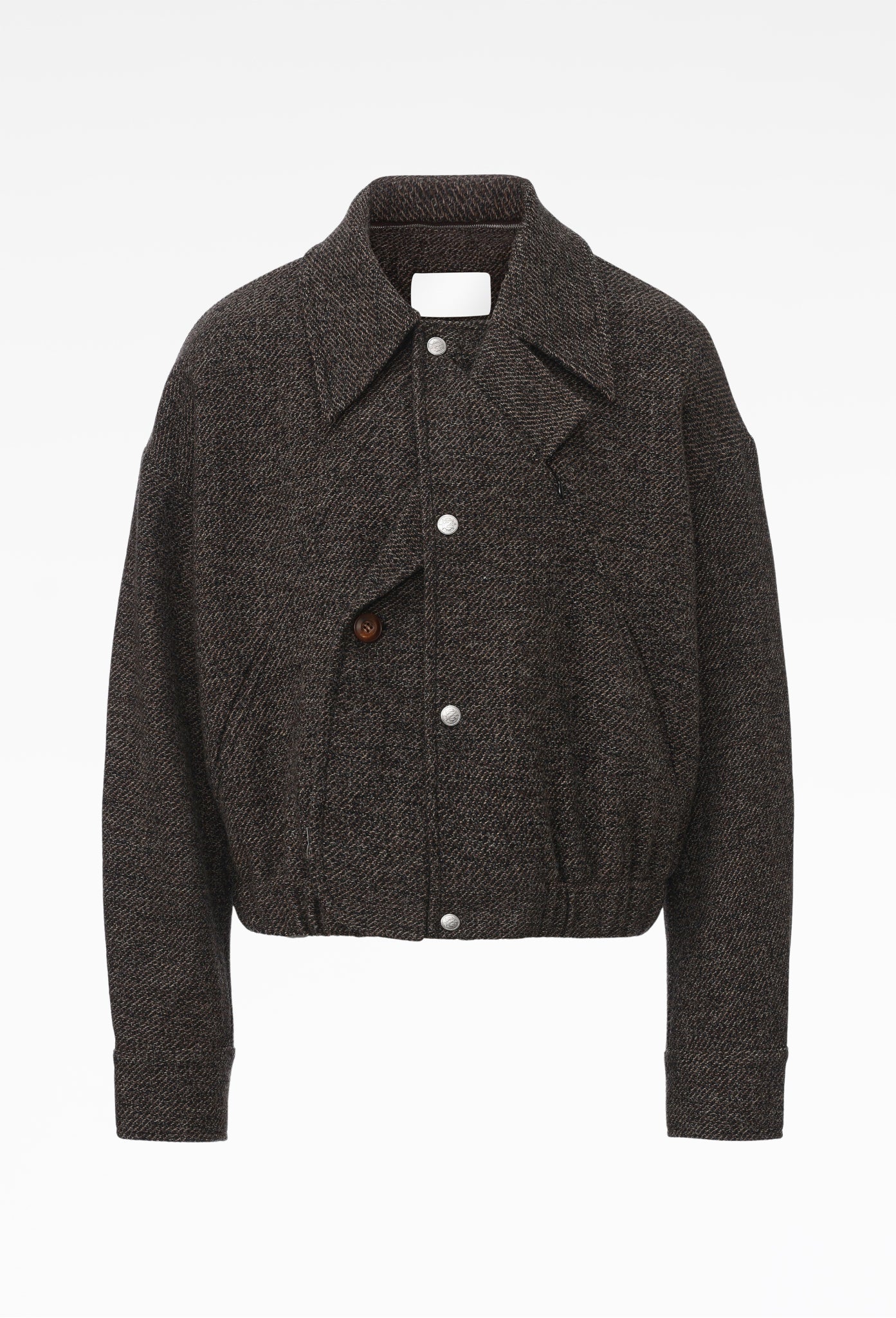 Stone Brown Deconstructed Detachable Lapel Jacket