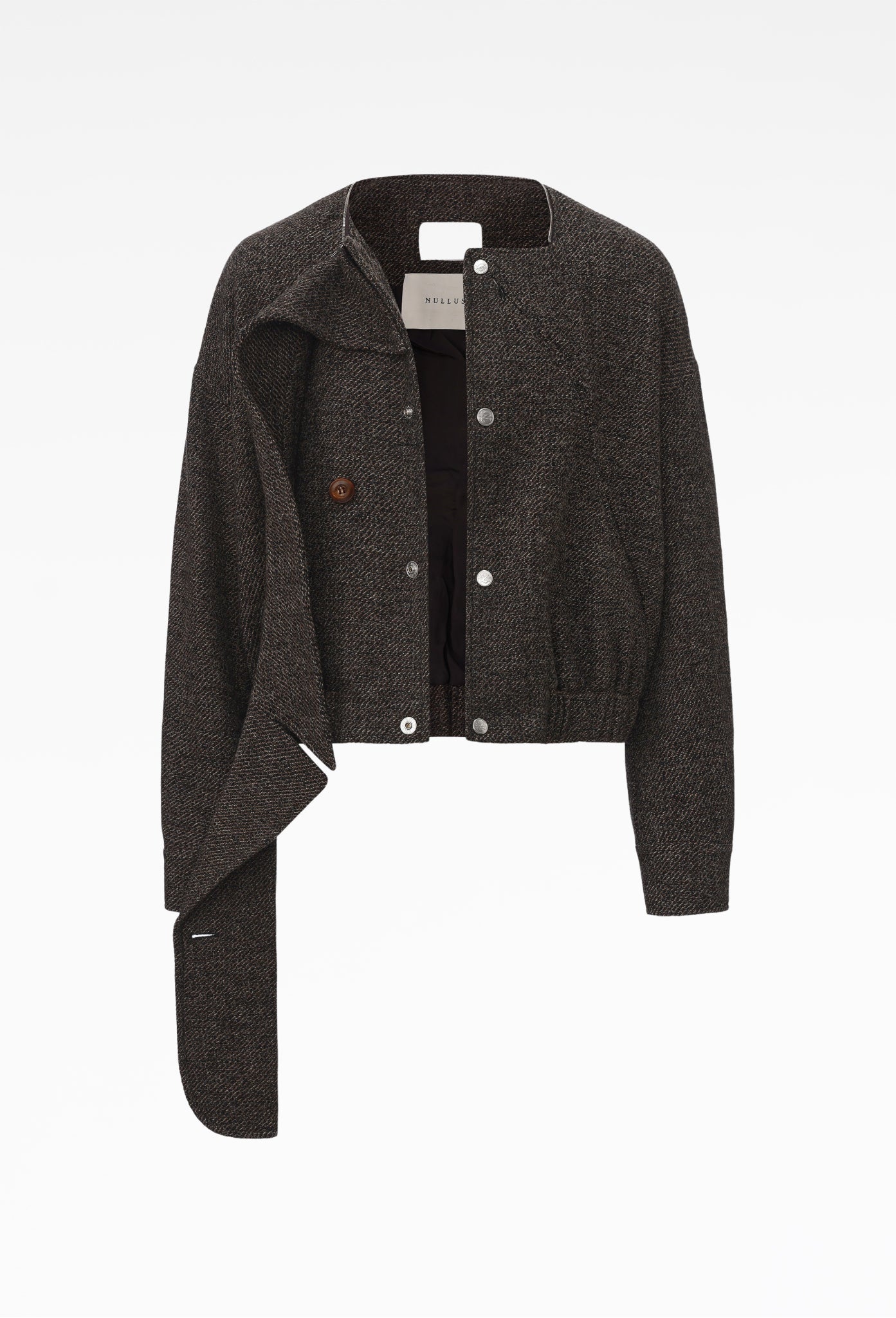 Stone Brown Deconstructed Detachable Lapel Jacket