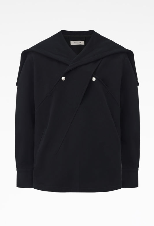 Black Sailor Collar Hoodie