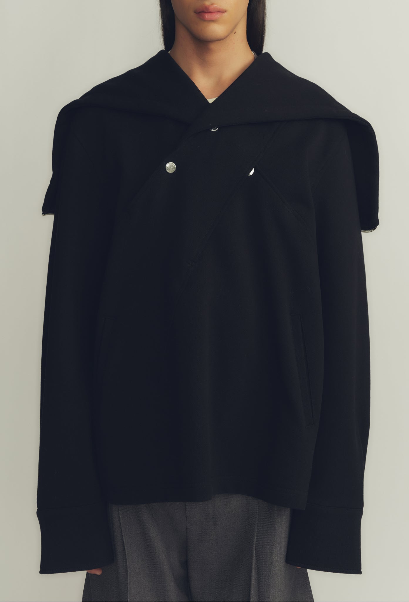 Black Sailor Collar Hoodie