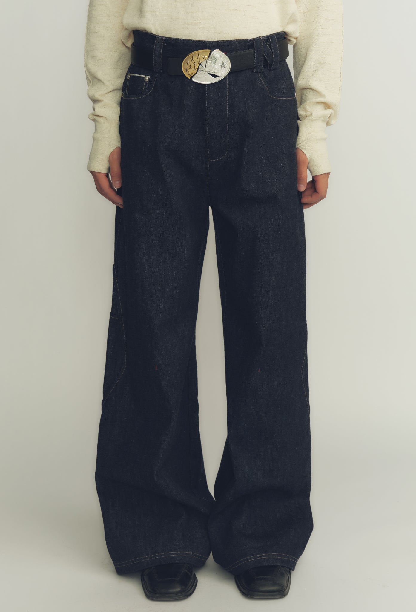 Dark Navy Selvedge Denim Arrows Pocket Jeans