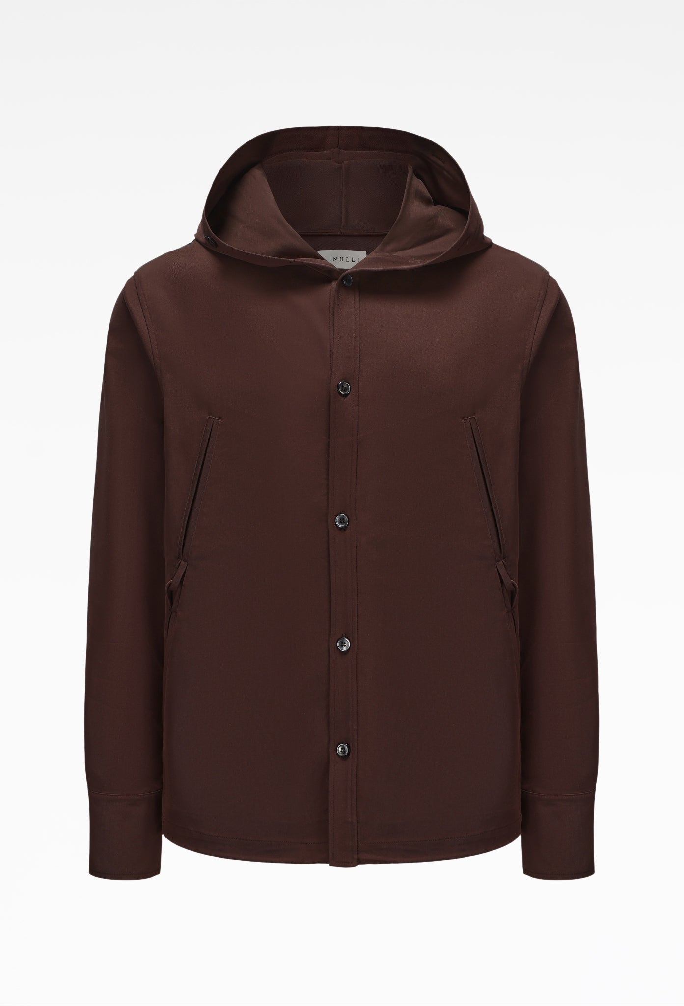 Toffee Knotted Pocket Detail Hooded Shirt