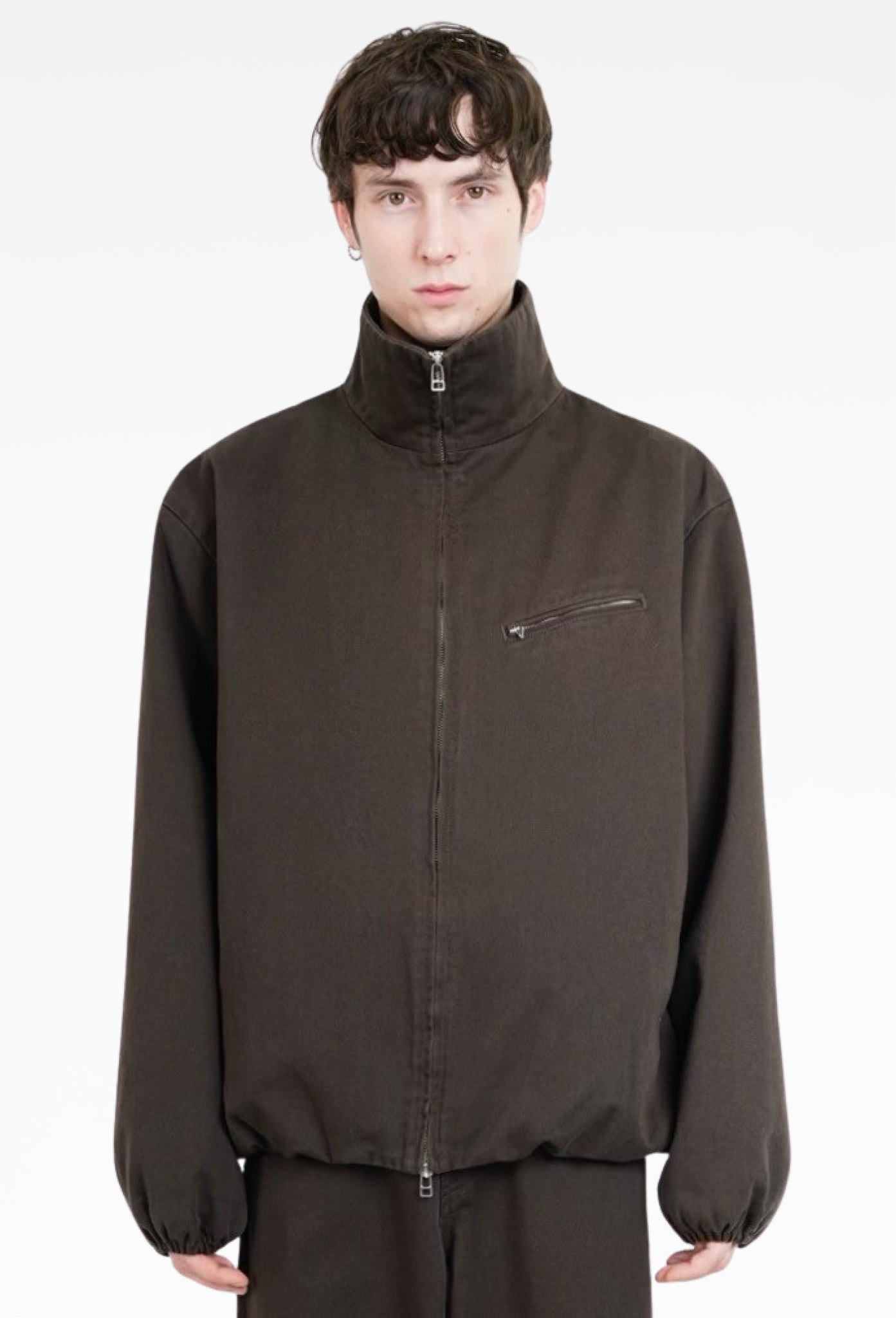 Brown Caviar Oversized Blouson