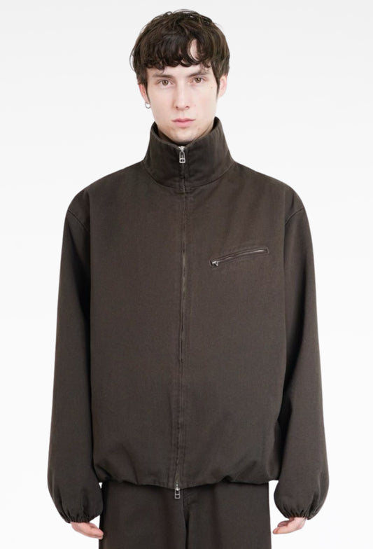 Brown Caviar Oversized Blouson