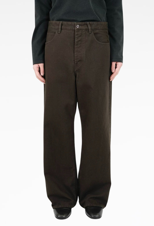 Brown Garment Dyed Tailored Jeans