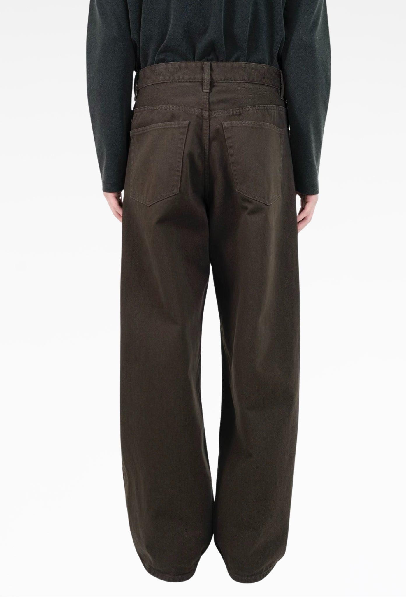 Brown Garment Dyed Tailored Jeans