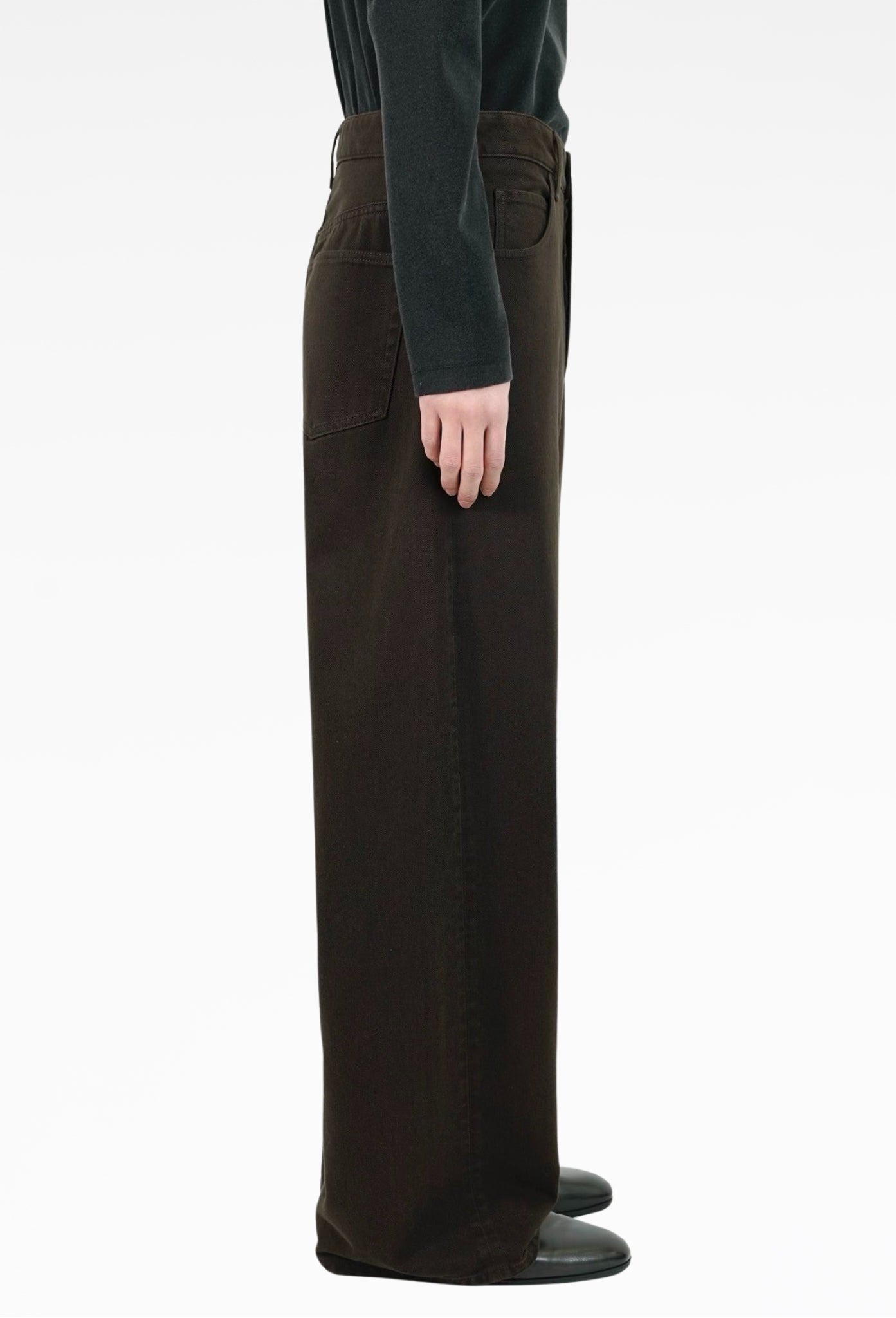 Brown Garment Dyed Tailored Jeans