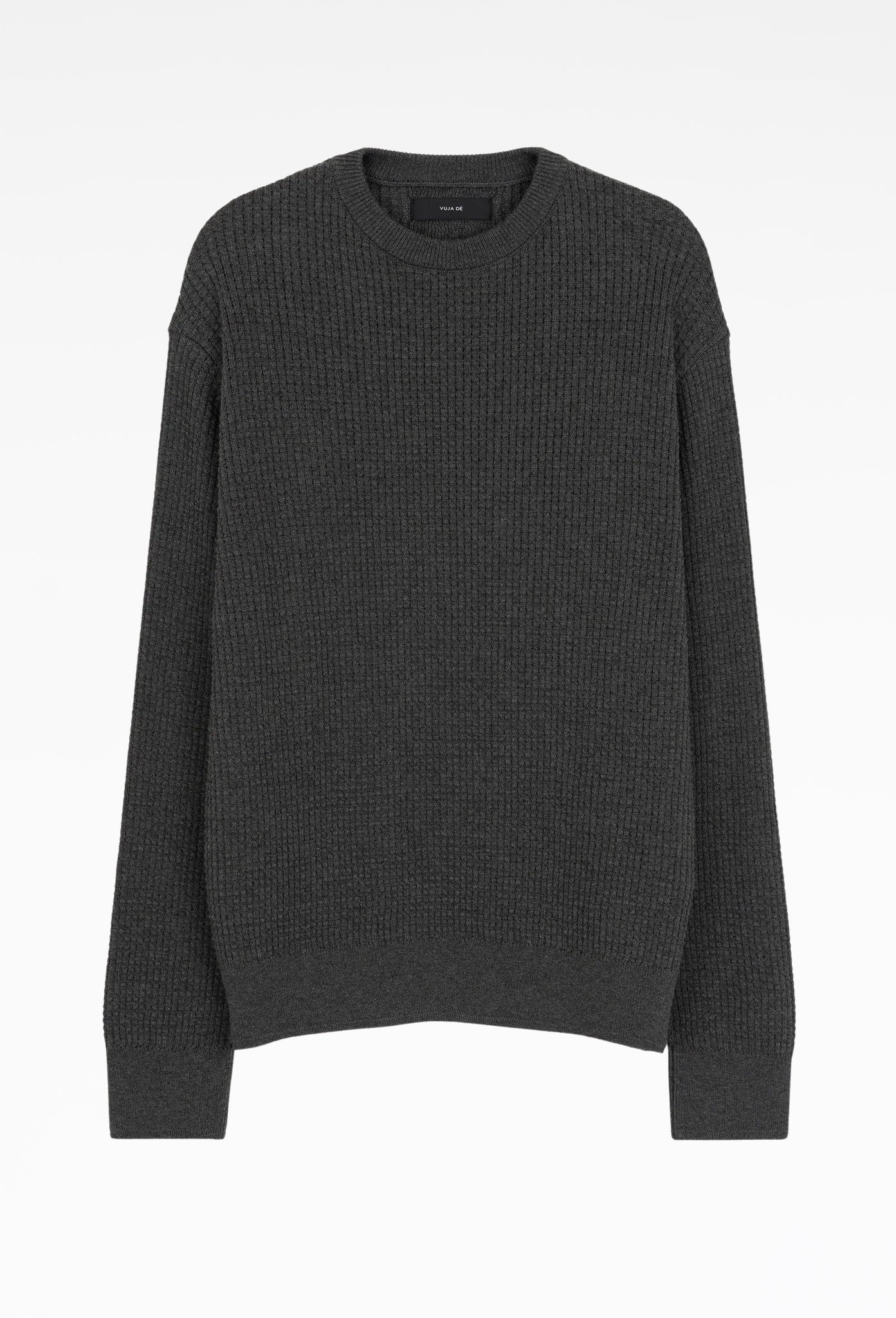Charcoal Relaxed Waffle Knit Sweater