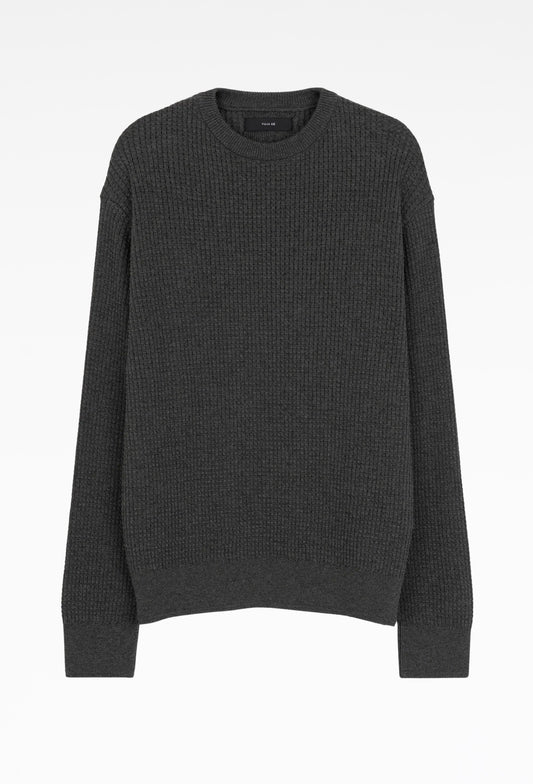 Charcoal Relaxed Waffle Knit Sweater