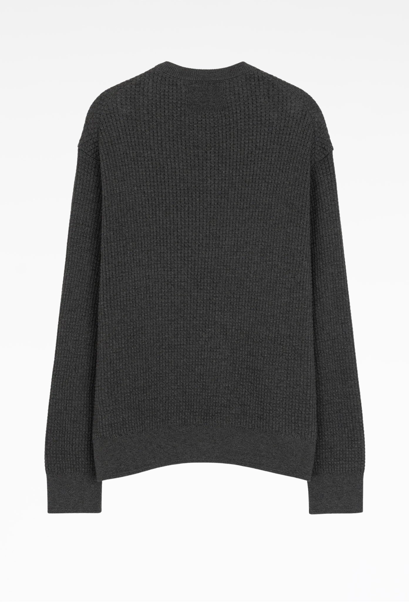 Charcoal Relaxed Waffle Knit Sweater