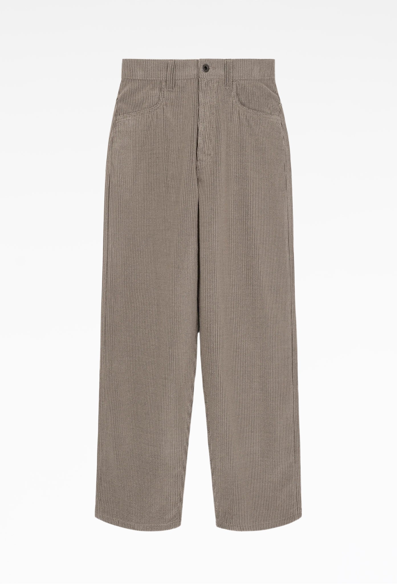 Ecru Sashiko Corduroy Trousers