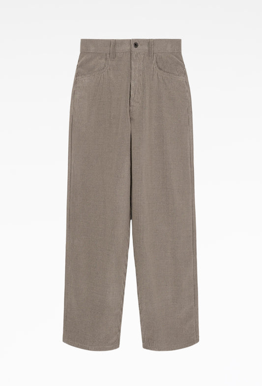 Ecru Sashiko Corduroy Trousers