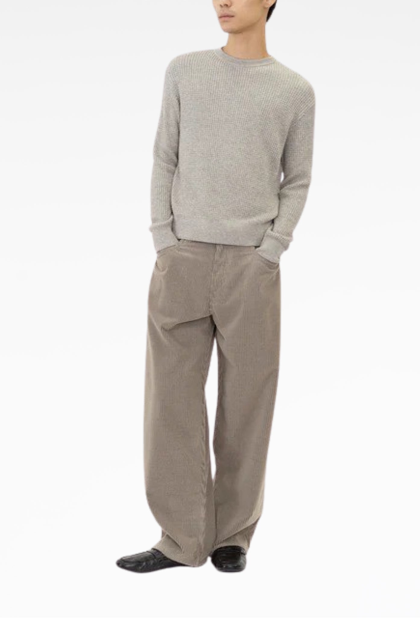 Ivory Relaxed Waffle Knit Sweater