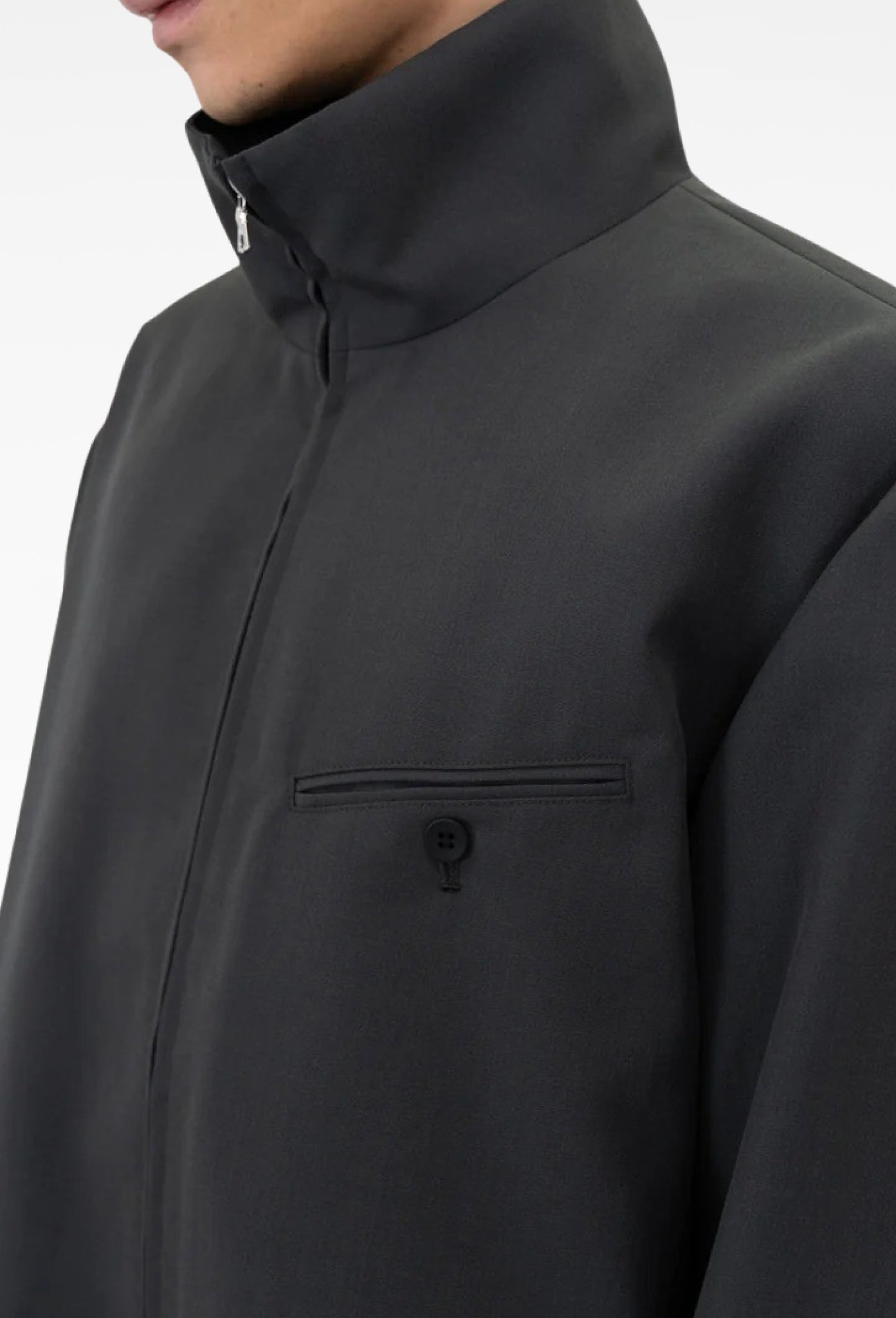 Steel Grey Caviar Blouson