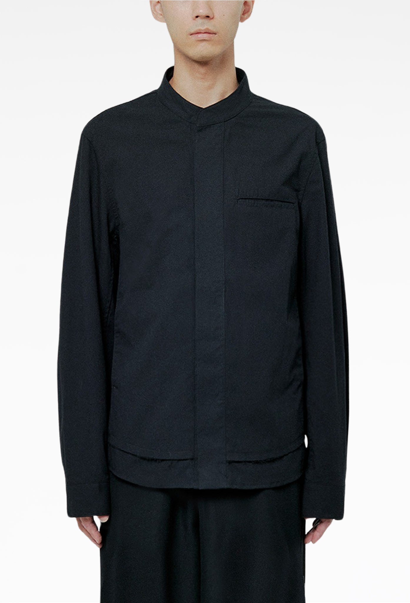 Black Raw Edge Shirt