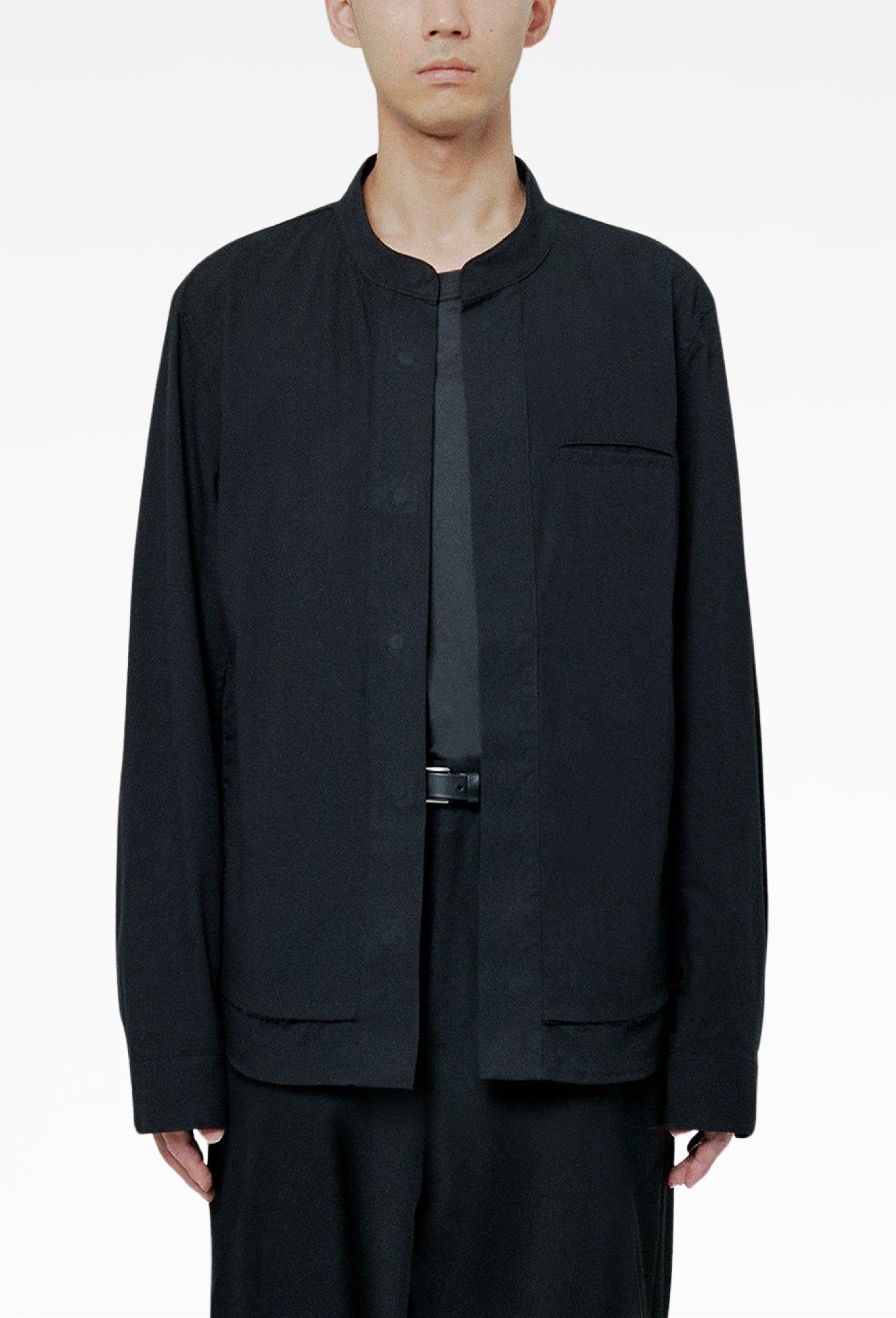 Black Raw Edge Shirt
