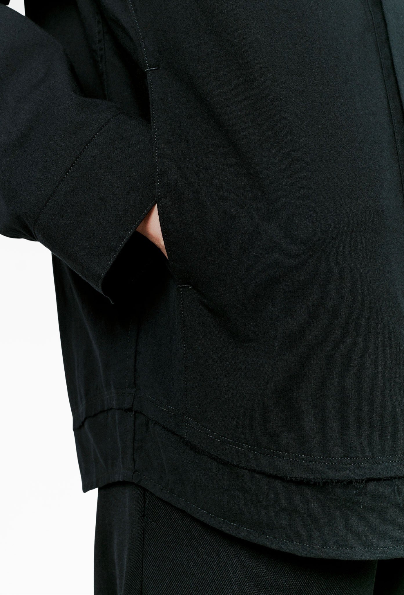 Black Raw Edge Shirt