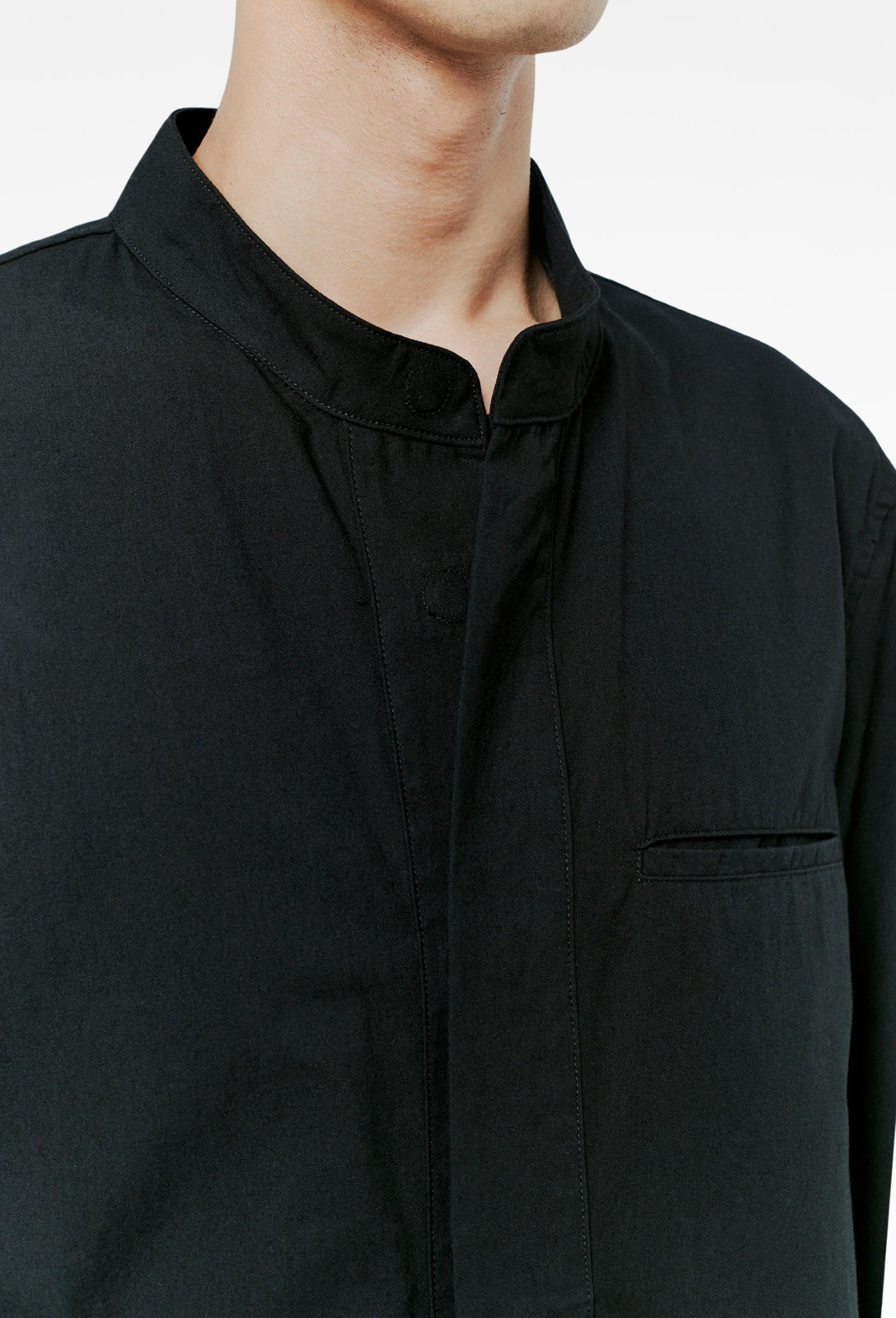 Black Raw Edge Shirt