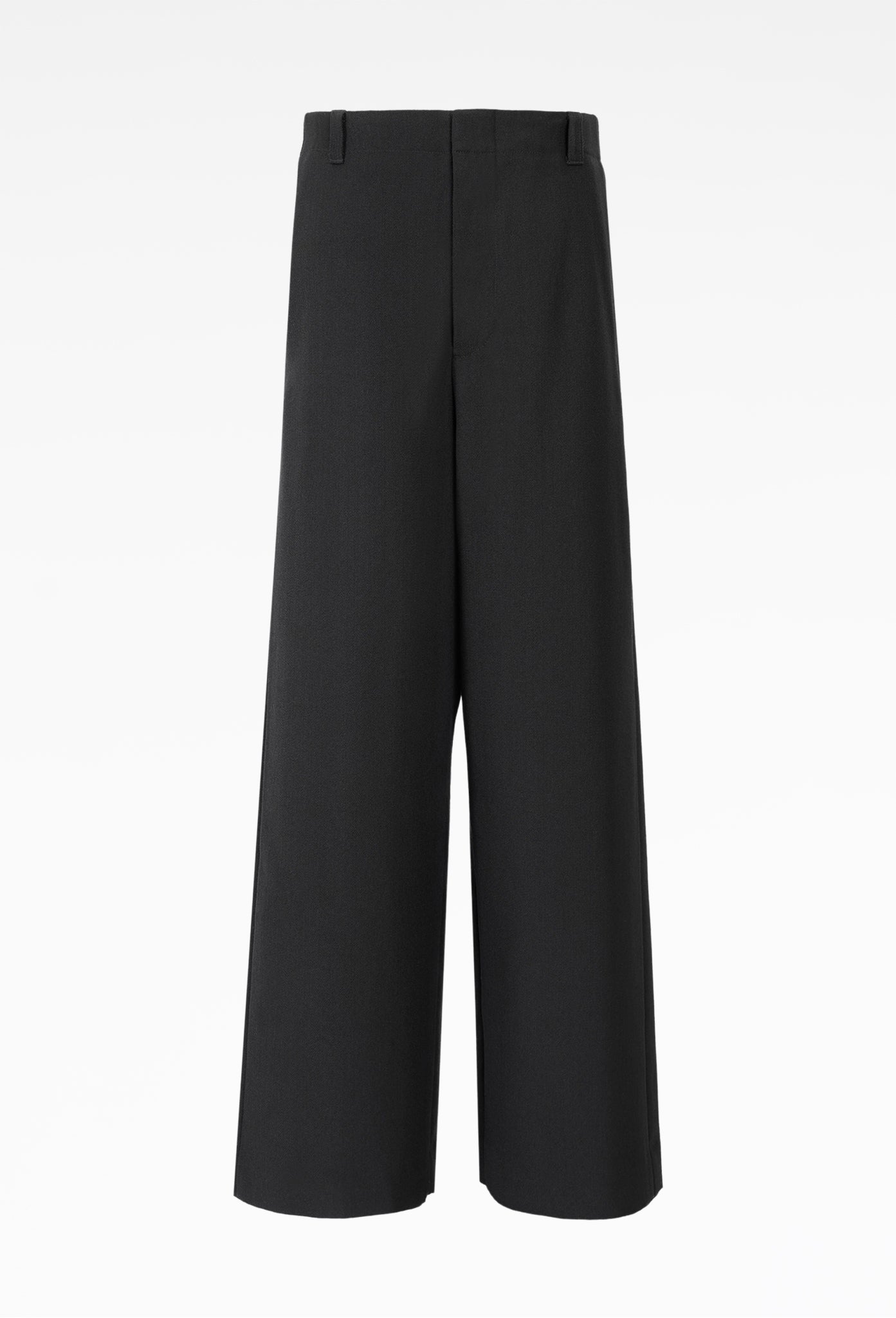 Black Pure Wool Twill Trousers