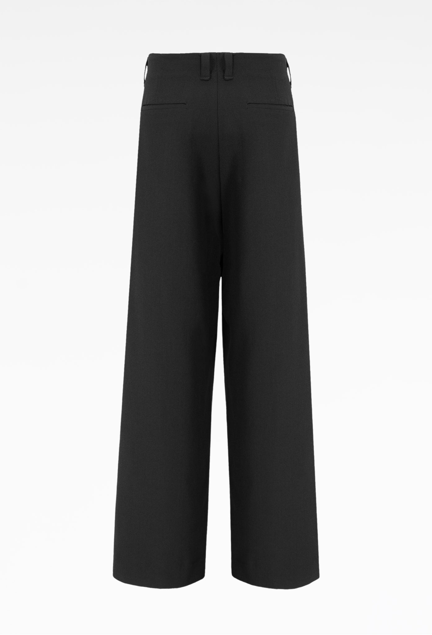 Black Pure Wool Twill Trousers