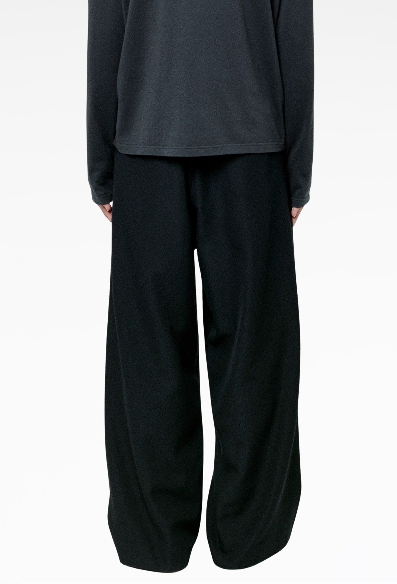 Black Pure Wool Twill Trousers
