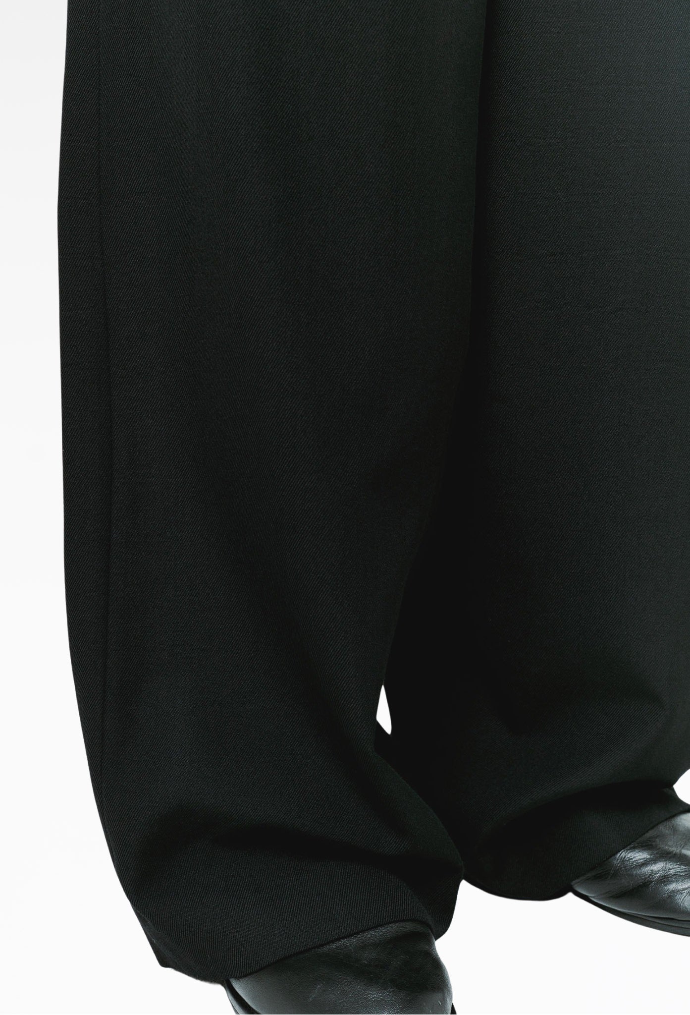 Black Pure Wool Twill Trousers