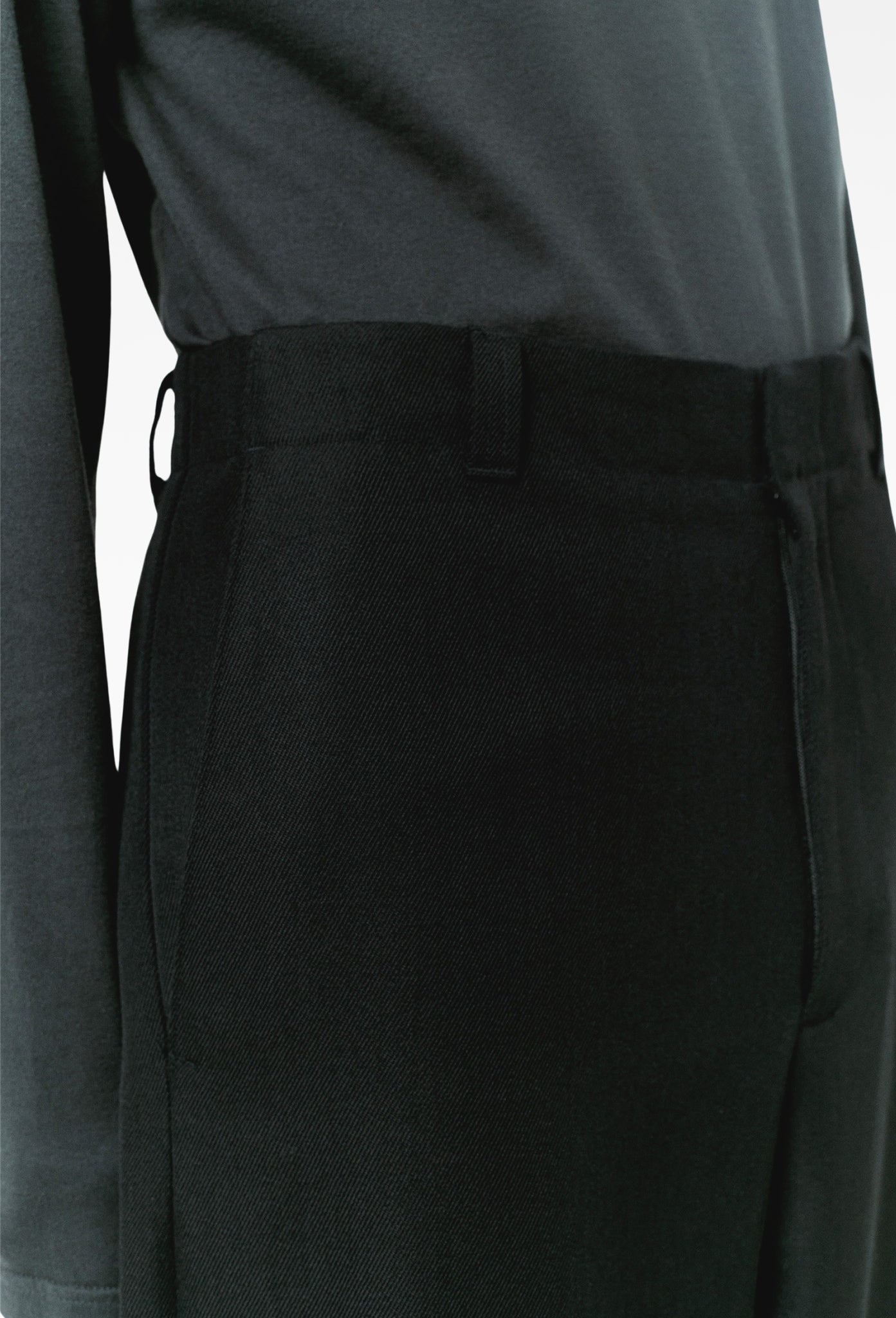 Black Pure Wool Twill Trousers