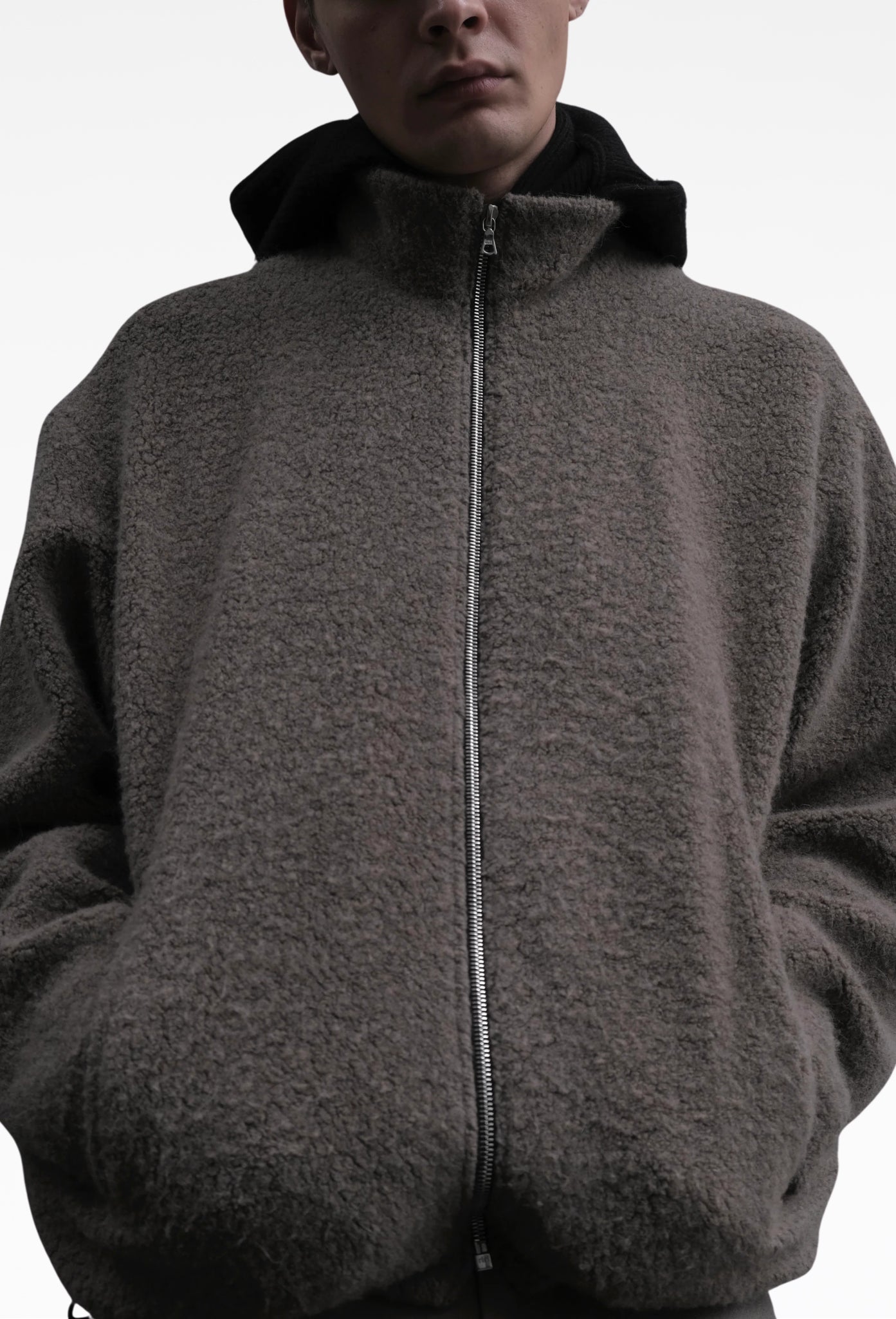Taupe Boa Fleece Jacket