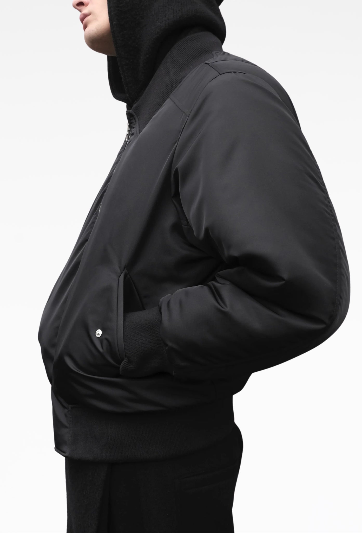 Black Opera Bomber Jacket In Limonta® Nylon