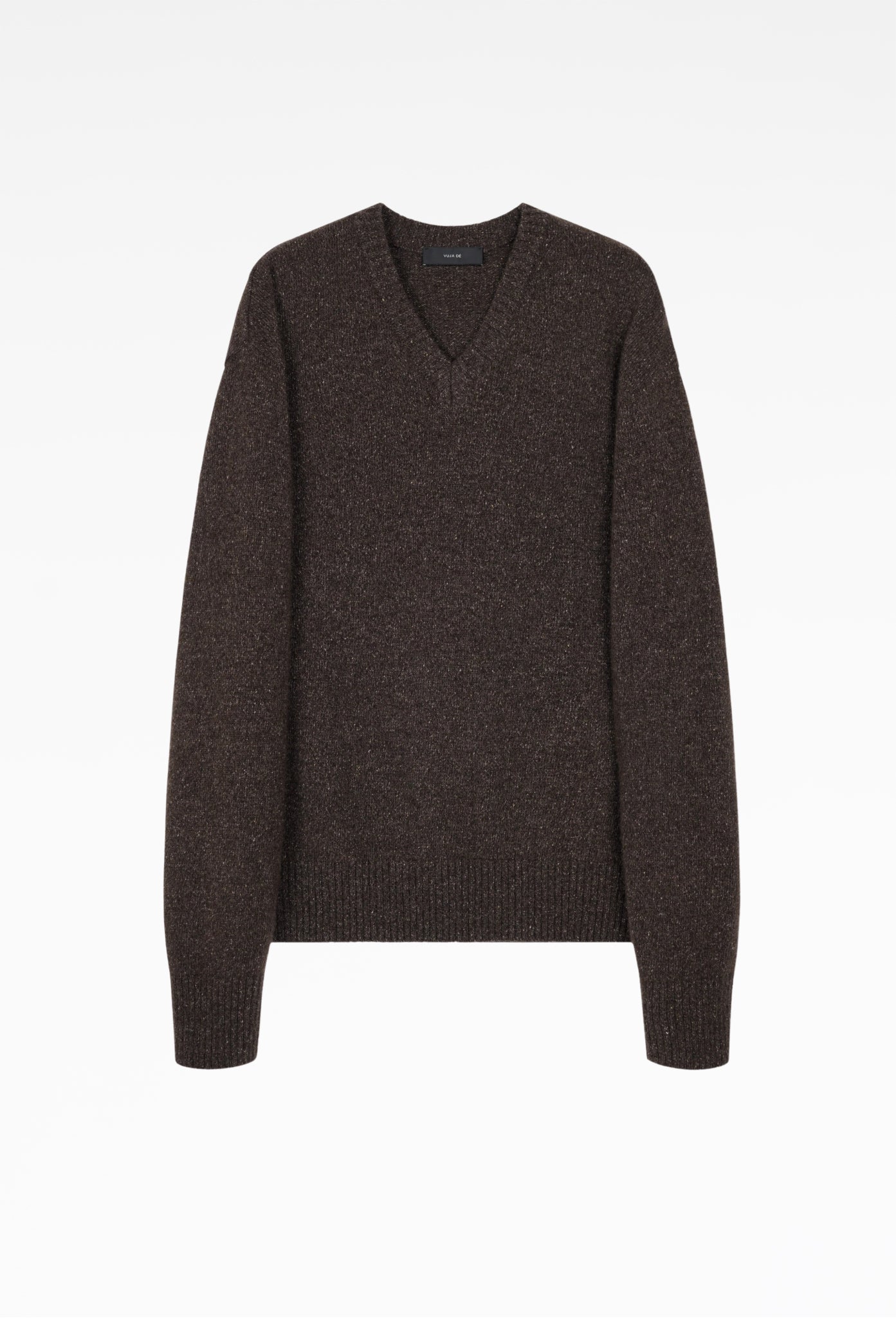 Dark Brown Argyle Knit Sweater
