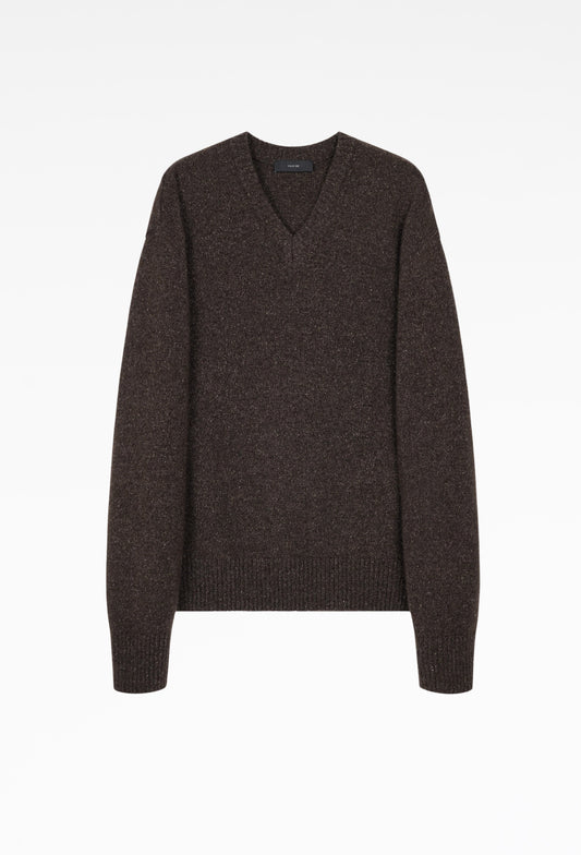 Dark Brown Argyle Knit Sweater