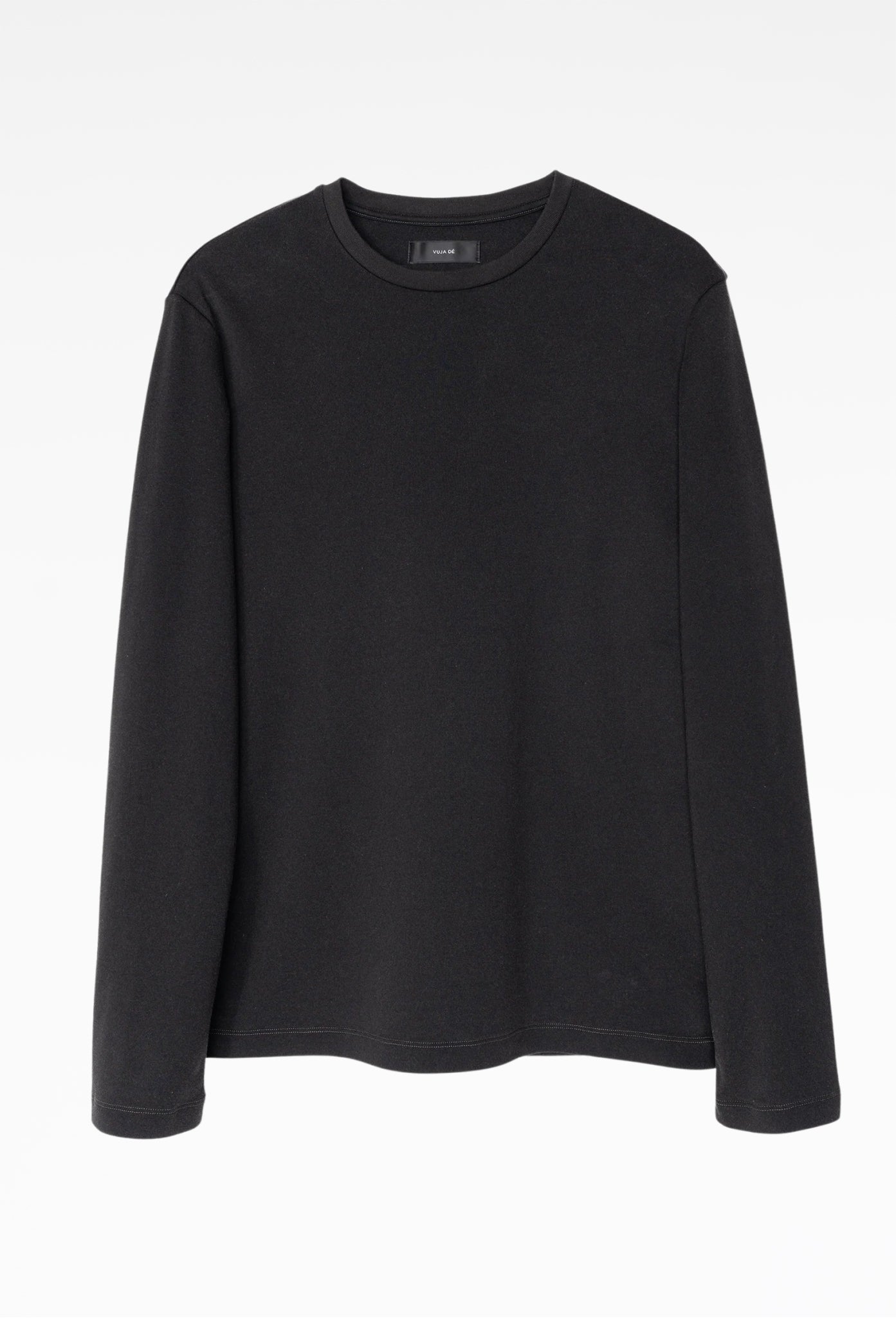 Washed Black Contrast Stitch Long-Sleeve Top